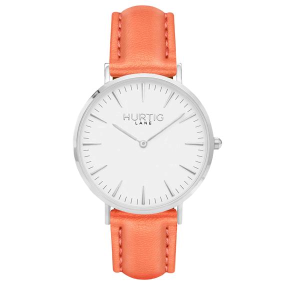 Horloge Mykonos Zilver Wit & Koraal Dames via Shop Like You Give a Damn