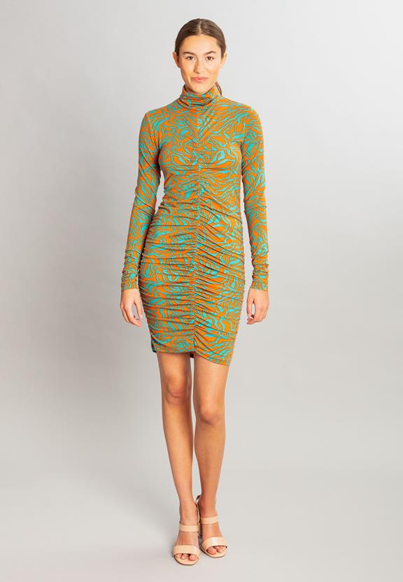 Dress Vera Turquoise & Orange 1