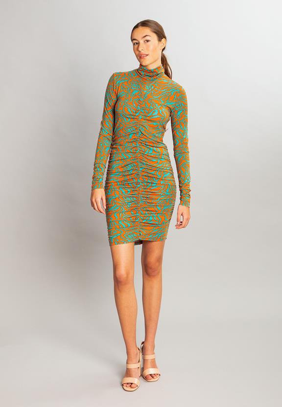 Dress Vera Turquoise & Orange 3