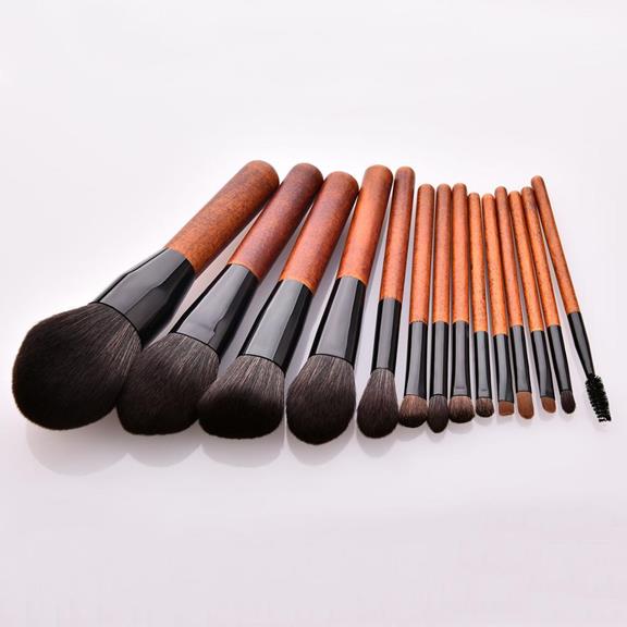 Makeup Brush Set Elegance Wood & Black 7