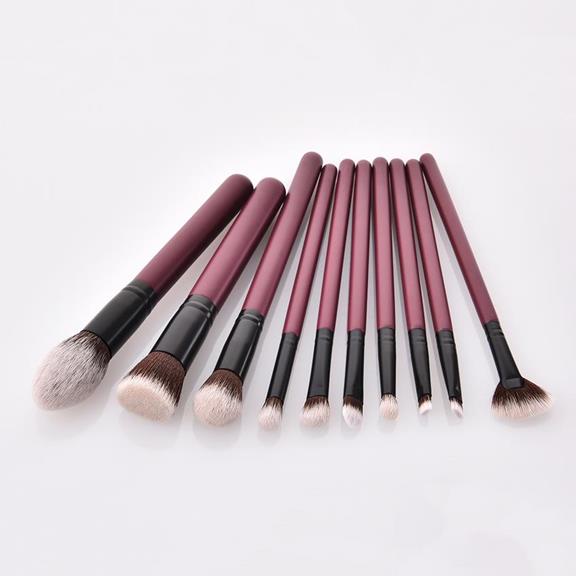 Makeup Brush Set Chic Wood Purple And Black 7