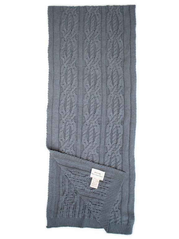 Scarf Braided Knit Grey 3
