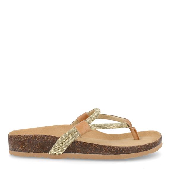 Flip Flop Sandals Antea Beige & Gold from Shop Like You Give a Damn